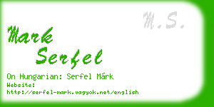 mark serfel business card